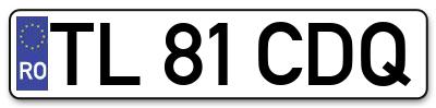 Placuta inmatriculare numar auto  TL-81-CDQ, TL 81 CDQ, TL81CDQ