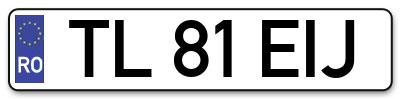 Placuta inmatriculare numar auto  TL-81-EIJ, TL 81 EIJ, TL81EIJ