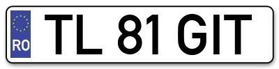 Placuta inmatriculare numar auto  TL-81-GIT, TL 81 GIT, TL81GIT