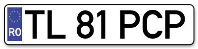 Placuta inmatriculare numar auto  TL-81-PCP, TL 81 PCP, TL81PCP