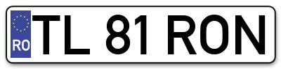 Placuta inmatriculare numar auto  TL-81-RON, TL 81 RON, TL81RON