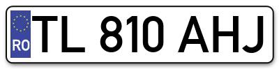Placuta inmatriculare numar auto  TL-810-AHJ, TL 810 AHJ, TL810AHJ