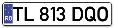 Placuta inmatriculare numar auto  TL-813-DQO, TL 813 DQO, TL813DQO