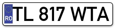 Placuta inmatriculare numar auto  TL-817-WTA, TL 817 WTA, TL817WTA