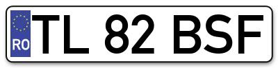 Placuta inmatriculare numar auto  TL-82-BSF, TL 82 BSF, TL82BSF