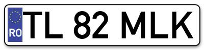 Placuta inmatriculare numar auto  TL-82-MLK, TL 82 MLK, TL82MLK