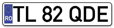 Placuta inmatriculare numar auto  TL-82-QDE, TL 82 QDE, TL82QDE
