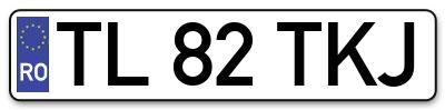 Placuta inmatriculare numar auto  TL-82-TKJ, TL 82 TKJ, TL82TKJ