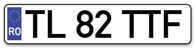 Placuta inmatriculare numar auto  TL-82-TTF, TL 82 TTF, TL82TTF