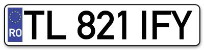 Placuta inmatriculare numar auto  TL-821-IFY, TL 821 IFY, TL821IFY