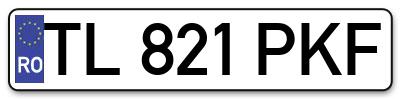Placuta inmatriculare numar auto  TL-821-PKF, TL 821 PKF, TL821PKF