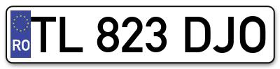 Placuta inmatriculare numar auto  TL-823-DJO, TL 823 DJO, TL823DJO