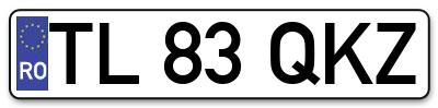 Placuta inmatriculare numar auto  TL-83-QKZ, TL 83 QKZ, TL83QKZ