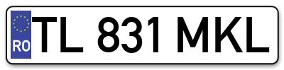 Placuta inmatriculare numar auto  TL-831-MKL, TL 831 MKL, TL831MKL