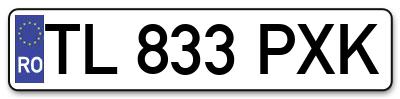 Placuta inmatriculare numar auto  TL-833-PXK, TL 833 PXK, TL833PXK