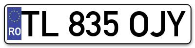 Placuta inmatriculare numar auto  TL-835-OJY, TL 835 OJY, TL835OJY