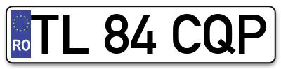 Placuta inmatriculare numar auto  TL-84-CQP, TL 84 CQP, TL84CQP