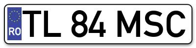 Placuta inmatriculare numar auto  TL-84-MSC, TL 84 MSC, TL84MSC