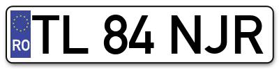 Placuta inmatriculare numar auto  TL-84-NJR, TL 84 NJR, TL84NJR