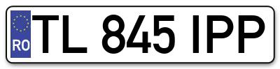 Placuta inmatriculare numar auto  TL-845-IPP, TL 845 IPP, TL845IPP