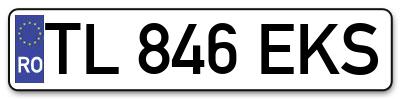 Placuta inmatriculare numar auto  TL-846-EKS, TL 846 EKS, TL846EKS