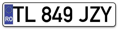 Placuta inmatriculare numar auto  TL-849-JZY, TL 849 JZY, TL849JZY