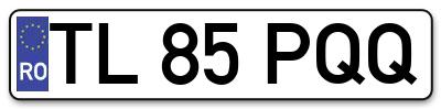 Placuta inmatriculare numar auto  TL-85-PQQ, TL 85 PQQ, TL85PQQ