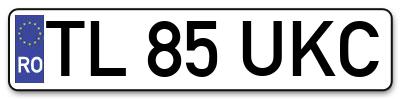 Placuta inmatriculare numar auto  TL-85-UKC, TL 85 UKC, TL85UKC