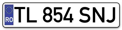 Placuta inmatriculare numar auto  TL-854-SNJ, TL 854 SNJ, TL854SNJ