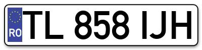 Placuta inmatriculare numar auto  TL-858-IJH, TL 858 IJH, TL858IJH