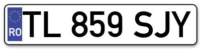 Placuta inmatriculare numar auto  TL-859-SJY, TL 859 SJY, TL859SJY