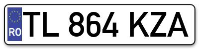 Placuta inmatriculare numar auto  TL-864-KZA, TL 864 KZA, TL864KZA