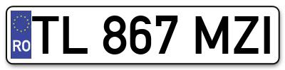 Placuta inmatriculare numar auto  TL-867-MZI, TL 867 MZI, TL867MZI