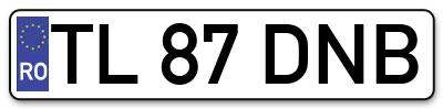 Placuta inmatriculare numar auto  TL-87-DNB, TL 87 DNB, TL87DNB