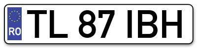 Placuta inmatriculare numar auto  TL-87-IBH, TL 87 IBH, TL87IBH