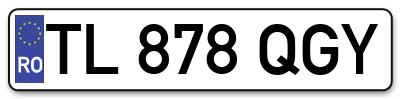 Placuta inmatriculare numar auto  TL-878-QGY, TL 878 QGY, TL878QGY