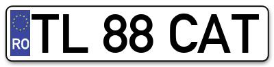 Placuta inmatriculare numar auto  TL-88-CAT, TL 88 CAT, TL88CAT
