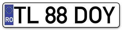 Placuta inmatriculare numar auto  TL-88-DOY, TL 88 DOY, TL88DOY