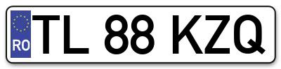 Placuta inmatriculare numar auto  TL-88-KZQ, TL 88 KZQ, TL88KZQ