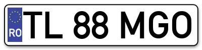 Placuta inmatriculare numar auto  TL-88-MGO, TL 88 MGO, TL88MGO
