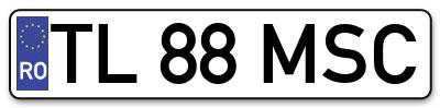 Placuta inmatriculare numar auto  TL-88-MSC, TL 88 MSC, TL88MSC