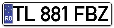 Placuta inmatriculare numar auto  TL-881-FBZ, TL 881 FBZ, TL881FBZ
