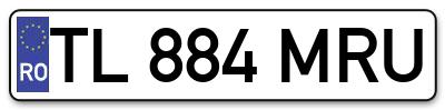 Placuta inmatriculare numar auto  TL-884-MRU, TL 884 MRU, TL884MRU