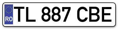 Placuta inmatriculare numar auto  TL-887-CBE, TL 887 CBE, TL887CBE