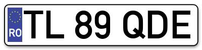 Placuta inmatriculare numar auto  TL-89-QDE, TL 89 QDE, TL89QDE