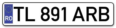 Placuta inmatriculare numar auto  TL-891-ARB, TL 891 ARB, TL891ARB