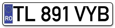 Placuta inmatriculare numar auto  TL-891-VYB, TL 891 VYB, TL891VYB