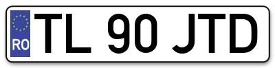 Placuta inmatriculare numar auto  TL-90-JTD, TL 90 JTD, TL90JTD