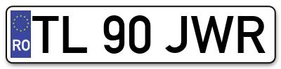 Placuta inmatriculare numar auto  TL-90-JWR, TL 90 JWR, TL90JWR