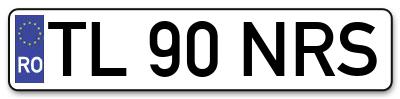 Placuta inmatriculare numar auto  TL-90-NRS, TL 90 NRS, TL90NRS